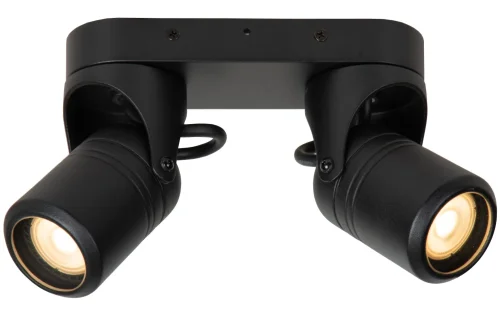 Потолочный светильник Niort 14825/02/30 Lucide уличный IP44 чёрный 2 лампы, плафон чёрный в стиле классический GU10